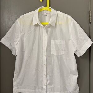 Madewell White Casual Button Down Shirt Short Sleeve